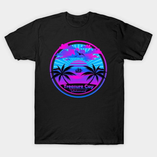 Treasure Cay Beach Bahamas, Palm Trees Sunset Summer T-Shirt by Jahmar Anderson